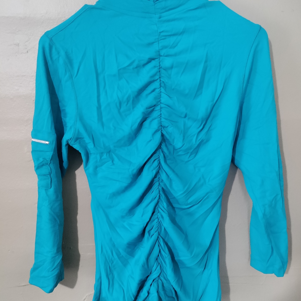Bebe Teal Ruched Jacket - Picture 2 of 4